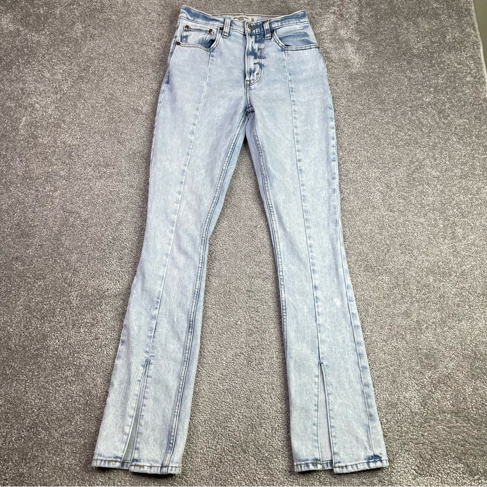 Abercrombie & Fitch Jeans Women’s 24 Blue Skinny High Rise Light Wash Split Leg
